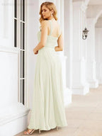 Numbersea Crisscross Halter Bridesmaid Dresses for Party Wedding Evening Prom Maxi Ball Gowns 28053