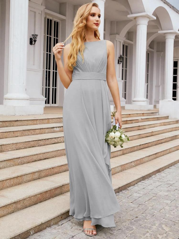 Numbersea Bridesmaid Dresses for Wedding Ruffles Long Formal Prom Gowns 28039