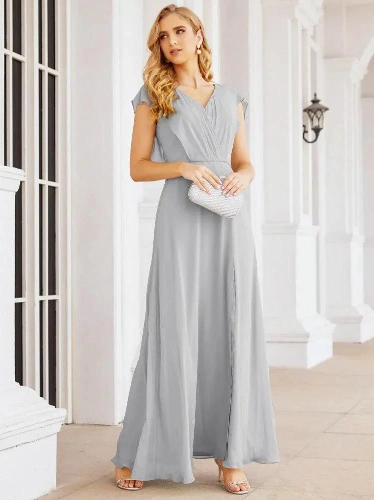 Sunnderly Bridesmaid Dresses Cape Formal Prom Dress Open Back Gowns for Mother of The Bride SY28058