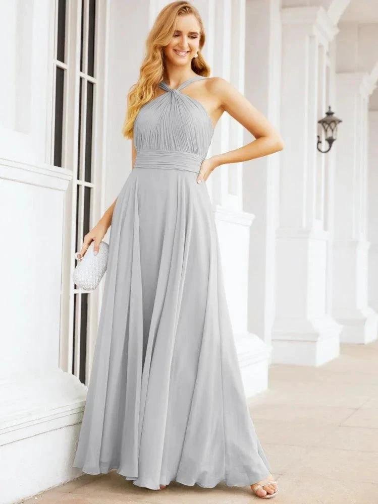 Numbersea Crisscross Halter Bridesmaid Dresses for Party Wedding Evening Prom Maxi Ball Gowns 28053