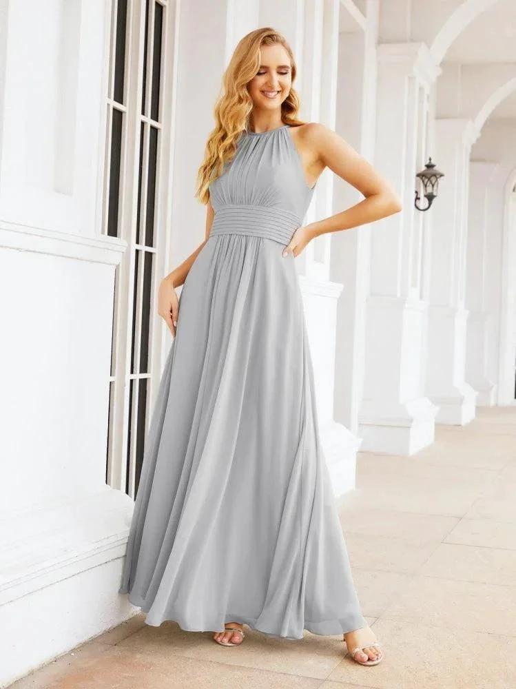Numbersea Keyhole Bridesmaid Dresses Sleeveless Formal Evening Party Prom Gowns 28043