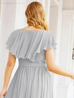 Bridesmaid Dresses with Flutter Sleeves Formal Evening Party Prom Gowns 28044