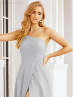 Numbersea Women's One Shoulder Formal Prom Gowns for Mother of The Bride Side Slit Bridesmaid Dresses 28052