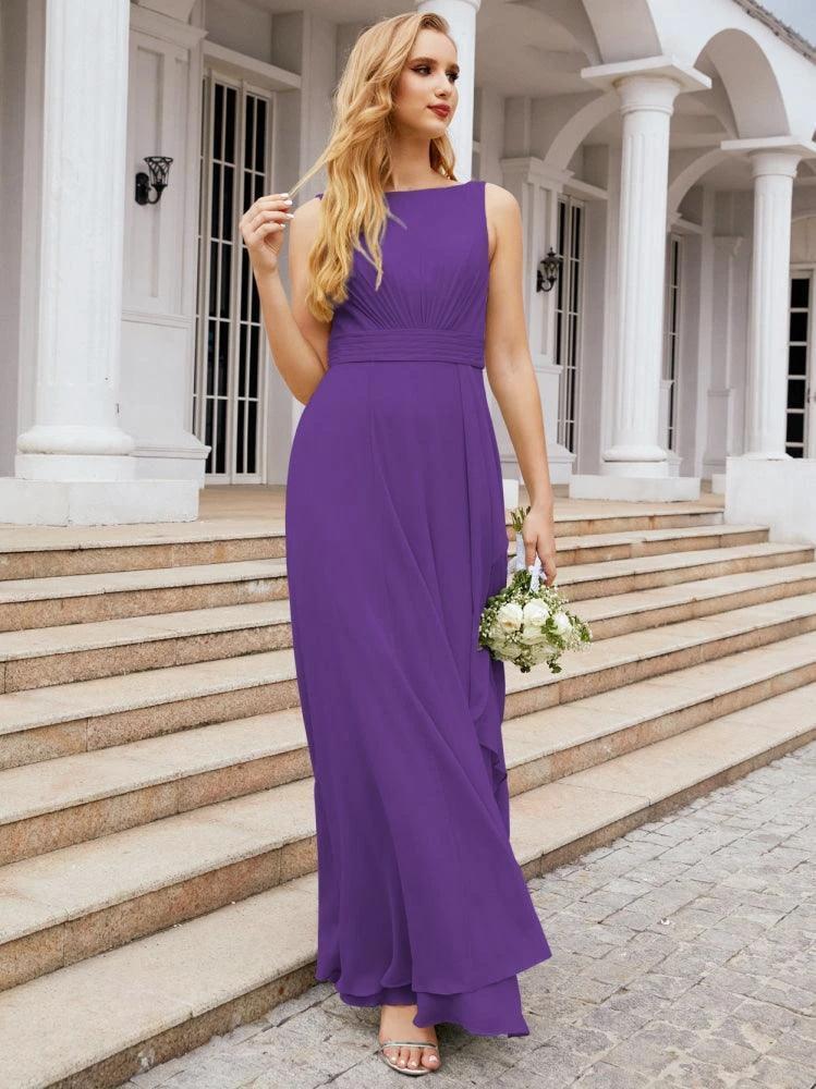 Numbersea Bridesmaid Dresses for Wedding Ruffles Long Formal Prom Gowns 28039