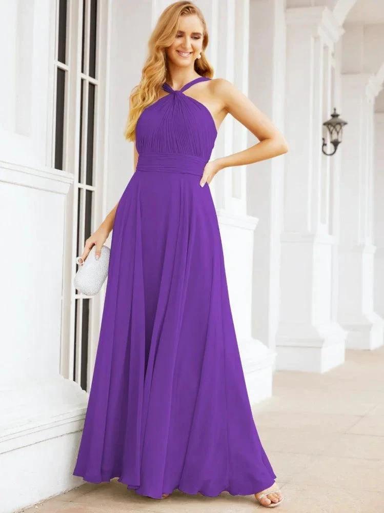 Numbersea Crisscross Halter Bridesmaid Dresses for Party Wedding Evening Prom Maxi Ball Gowns 28053