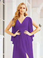 Numbersea Bridesmaid Dresses with Split for Wedding Party Flutter Sleeves 28045