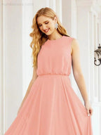 Numbersea Sleeveless Long Bridesmaid Dress A line Formal Evening Prom Gown 28025