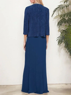 Metallic Mock Two-Piece Gown with Jacket