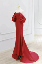 Charming Mermaid Satin Prom Dress Vintage Evening Dress Y4371