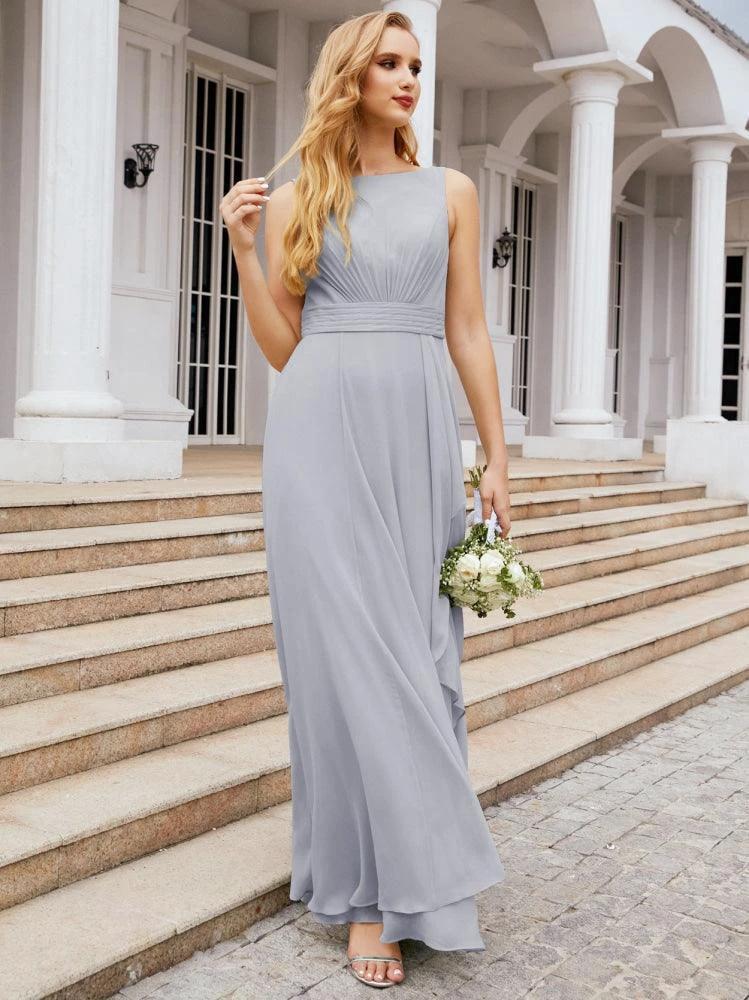 Numbersea Bridesmaid Dresses for Wedding Ruffles Long Formal Prom Gowns 28039