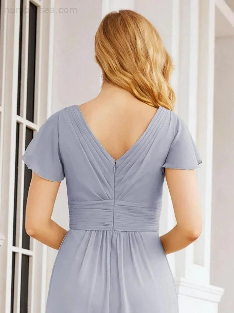 Numbersea Formal Prom Gowns for Mother of The Bride Cap Sleeves Bridesmaid Dress 28047