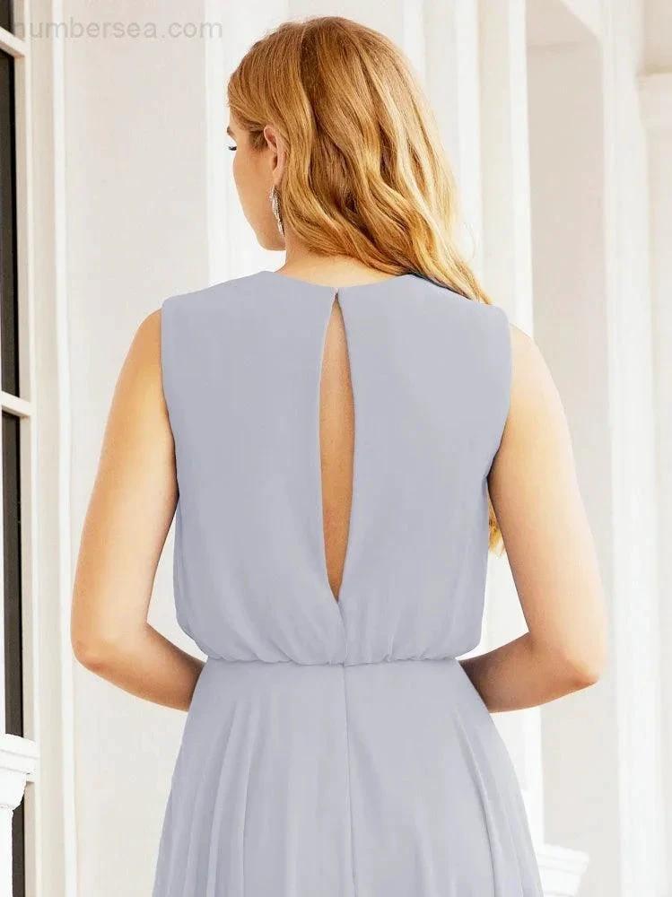 Numbersea Sleeveless Long Bridesmaid Dress A line Formal Evening Prom Gown 28025