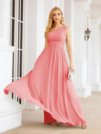 Numbersea One Shoulder Bridesmaid Dresses Long Maxi Formal Evening Party Prom Gowns 28061