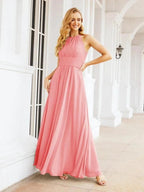 Numbersea Keyhole Bridesmaid Dresses Sleeveless Formal Evening Party Prom Gowns 28043