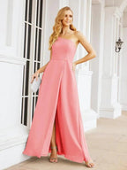 Numbersea Women's One Shoulder Formal Prom Gowns for Mother of The Bride Side Slit Bridesmaid Dresses 28052
