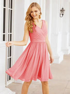 Numbersea Homecoming Dresses Knee Length Skirt V Back 28062