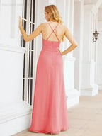 Numbersea Halter Bridesmaid Dresses with Pockets Sleeveless Formal Evening Party Prom Gowns  28055