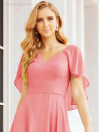 Numbersea Bridesmaid Dresses for Wedding Formal Evening Party Prom Gown with Cape 28050