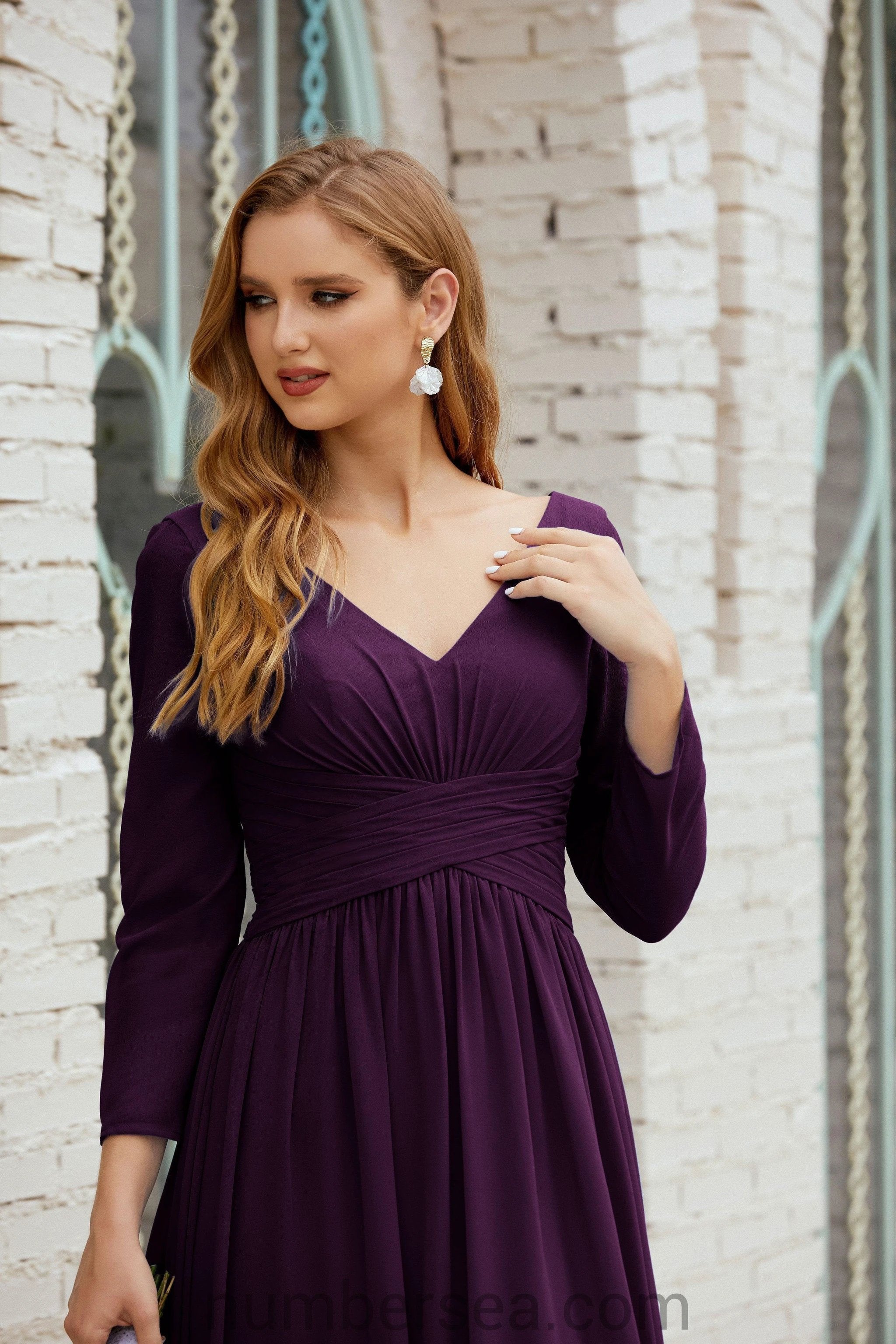 Numbersea Bridesmaid Dress Chiffon Formal Party Dress Evening Dress 28016