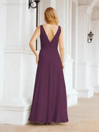 Numbersea Bridesmaid Dresses for Wedding Ruffles Long Formal Prom Gowns 28039