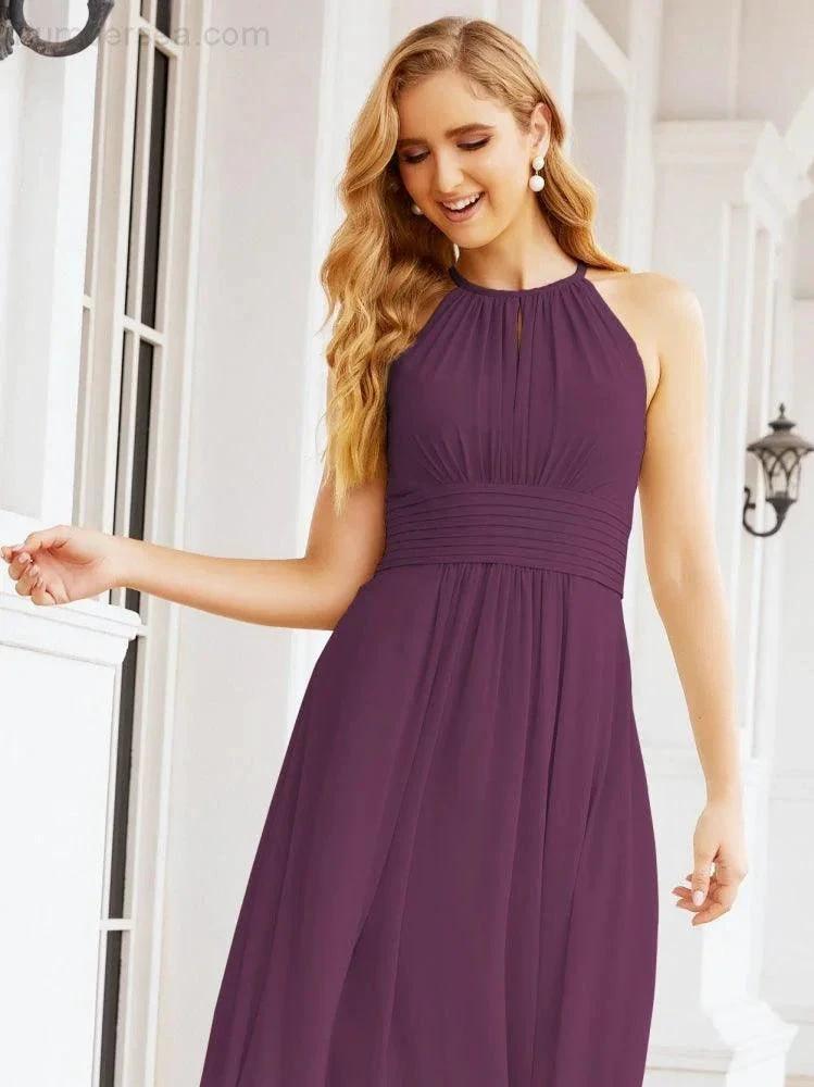 Numbersea Keyhole Bridesmaid Dresses Sleeveless Formal Evening Party Prom Gowns 28043
