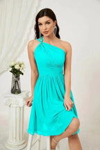 Numbersea Women Chiffon Short One Shoulder Bridesmaid Dress Formal Dresses for Party Homecoming  2804