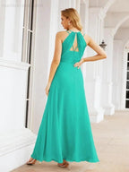 Numbersea Double Spaghetti Straps Bridesmaid Dresses for Women Long Formal Party Dress Side Split 28051