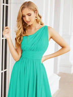 Numbersea One Shoulder Bridesmaid Dresses Long Maxi Formal Evening Party Prom Gowns 28061
