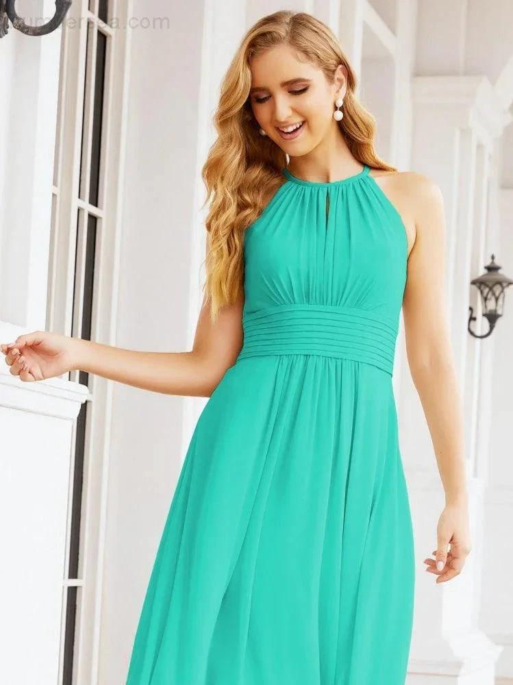 Numbersea Keyhole Bridesmaid Dresses Sleeveless Formal Evening Party Prom Gowns 28043