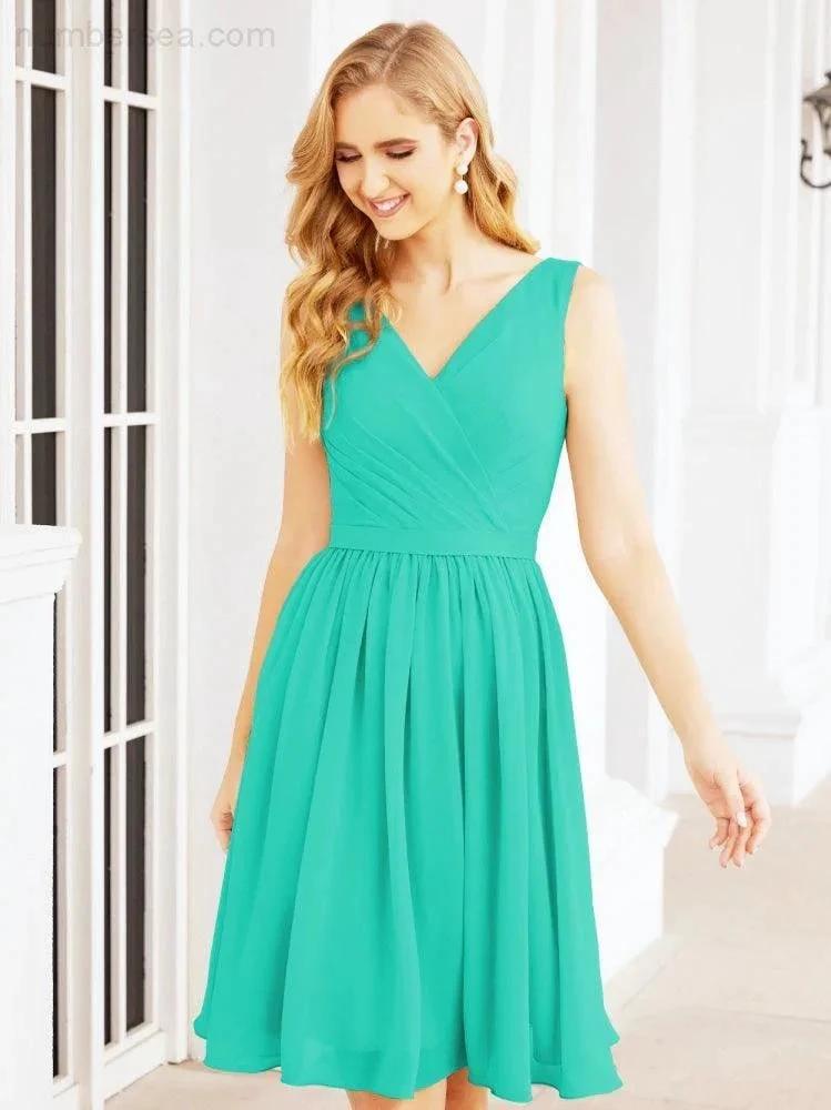 Numbersea Homecoming Dresses Knee Length Skirt V Back 28062