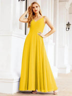 Numbersea Spaghetti Strap Bridesmaid Dresses V Neck Butterfly Back Fromal Evening Party Prom Gown 28036