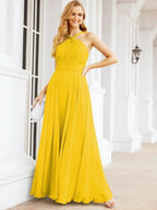 Numbersea Crisscross Halter Bridesmaid Dresses for Party Wedding Evening Prom Maxi Ball Gowns 28053