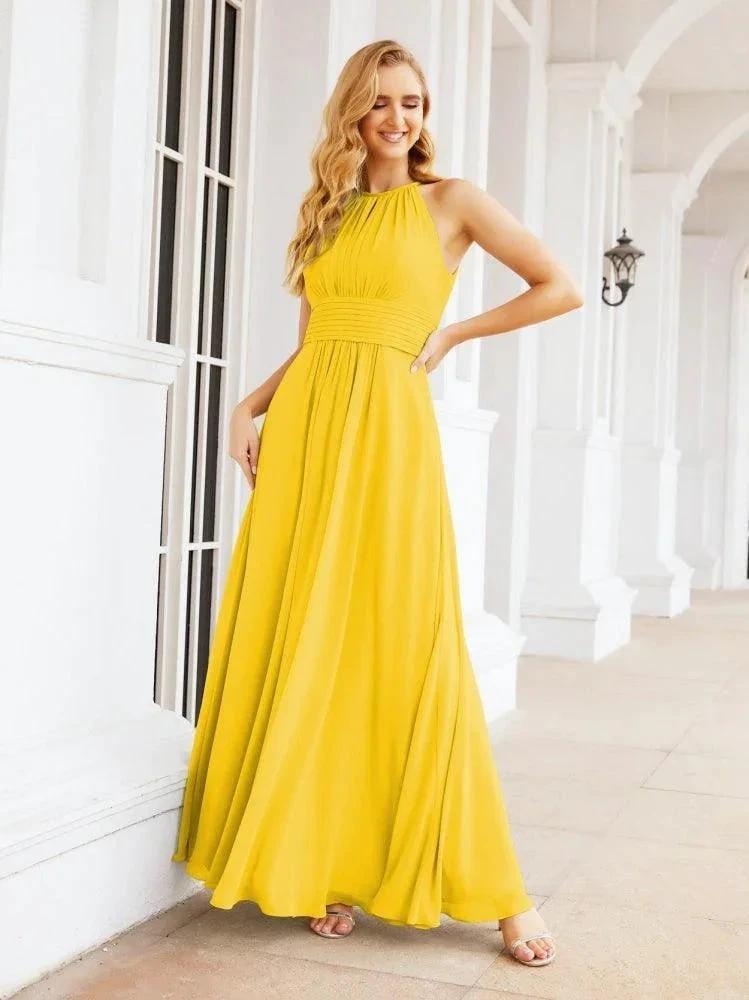 Numbersea Keyhole Bridesmaid Dresses Sleeveless Formal Evening Party Prom Gowns 28043