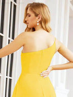 Numbersea Women's One Shoulder Formal Prom Gowns for Mother of The Bride Side Slit Bridesmaid Dresses 28052