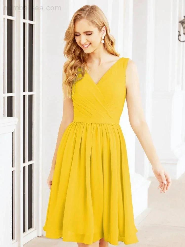 Numbersea Homecoming Dresses Knee Length Skirt V Back 28062