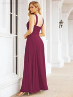 Numbersea Crisscross Halter Bridesmaid Dresses for Party Wedding Evening Prom Maxi Ball Gowns 28053