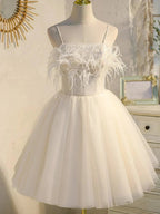 Chic Sleeveless Spaghetti Straps Tulle Princess Homecoming Dresses