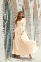 Numbersea Bridesmaid Dress Chiffon Formal Party Dress Evening Dress 28016