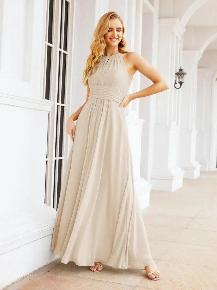 Numbersea Keyhole Bridesmaid Dresses Sleeveless Formal Evening Party Prom Gowns 28043