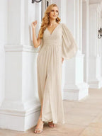 Numbersea Bridesmaid Dresses with Split for Wedding Party Flutter Sleeves 28045