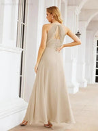 Numbersea Double Spaghetti Straps Bridesmaid Dresses for Women Long Formal Party Dress Side Split 28051