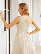 Numbersea Homecoming Dress One Shoulder Pleated Short Formal Prom Gowns 28046