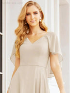 Numbersea Bridesmaid Dresses for Wedding Formal Evening Party Prom Gown with Cape 28050