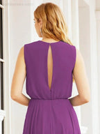 Numbersea Sleeveless Long Bridesmaid Dress A line Formal Evening Prom Gown 28025