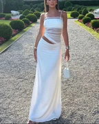 Sexy White Tight Evening Dress Aesthetic Outfit Dress Y4664