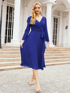 Bridesmaid Dress V-Back Waist Belt Mother of the Bride Wedding Guest SY28031