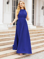 Numbersea Halter Bridesmaid Dress Empire Waist Formal Evening Prom Gown for Mother of The Bride 28030
