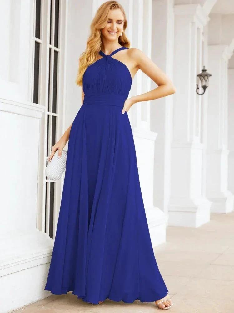 Numbersea Crisscross Halter Bridesmaid Dresses for Party Wedding Evening Prom Maxi Ball Gowns 28053