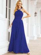 Numbersea Crisscross Halter Bridesmaid Dresses for Party Wedding Evening Prom Maxi Ball Gowns 28053