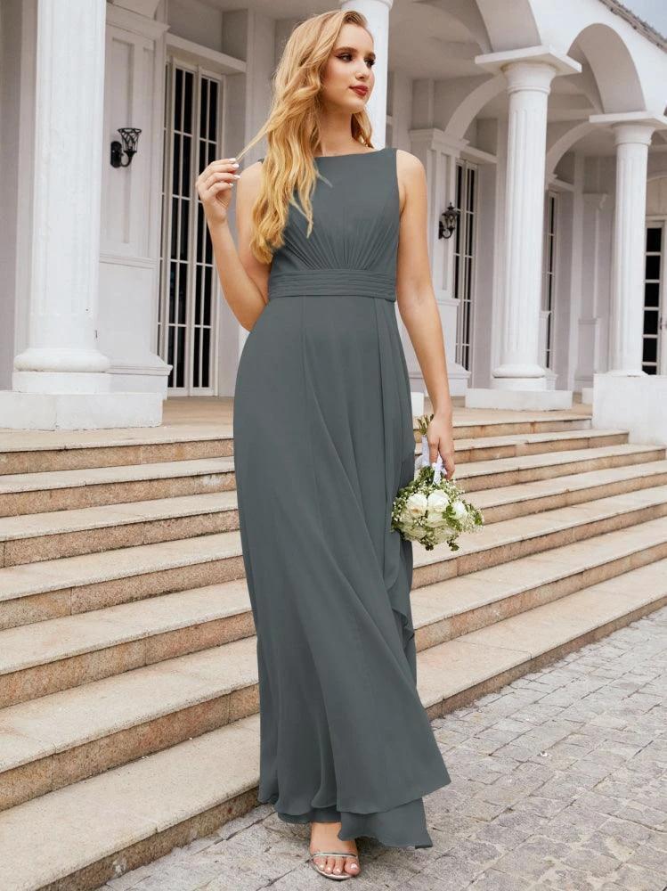 Numbersea Bridesmaid Dresses for Wedding Ruffles Long Formal Prom Gowns 28039